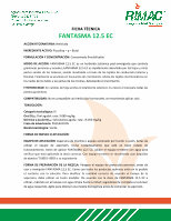 Page 1: FICHA TÉCNICA FANTASMA 12.5 ECrimacsa.co.cr/wp-content/uploads/2015/05/FANTASMA-12.5-EC... · FICHA TÉCNICA FANTASMA 12.5 EC ... USO RECOMENDADO EN: NICARAGUA Cultivo Maleza